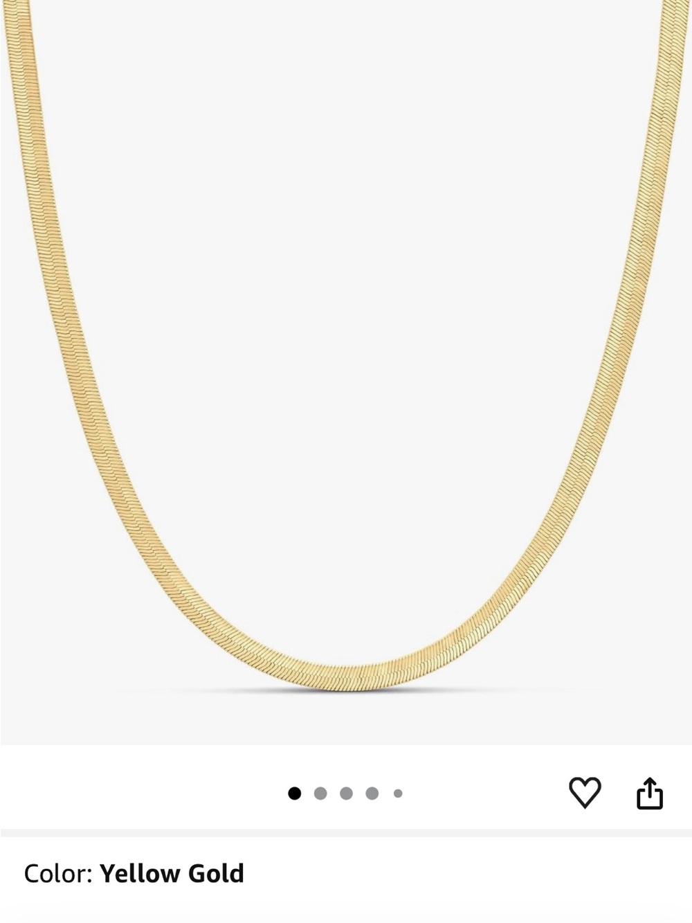 Gold Herringbone Chain Necklace